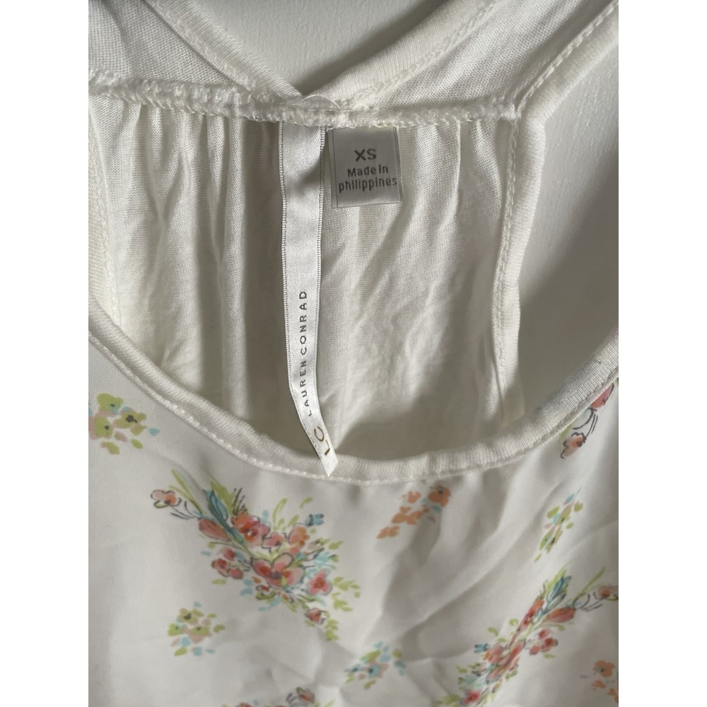 Lauren Conrad LC Floral Tank Top Womans Size XS - Picture 3 of 3